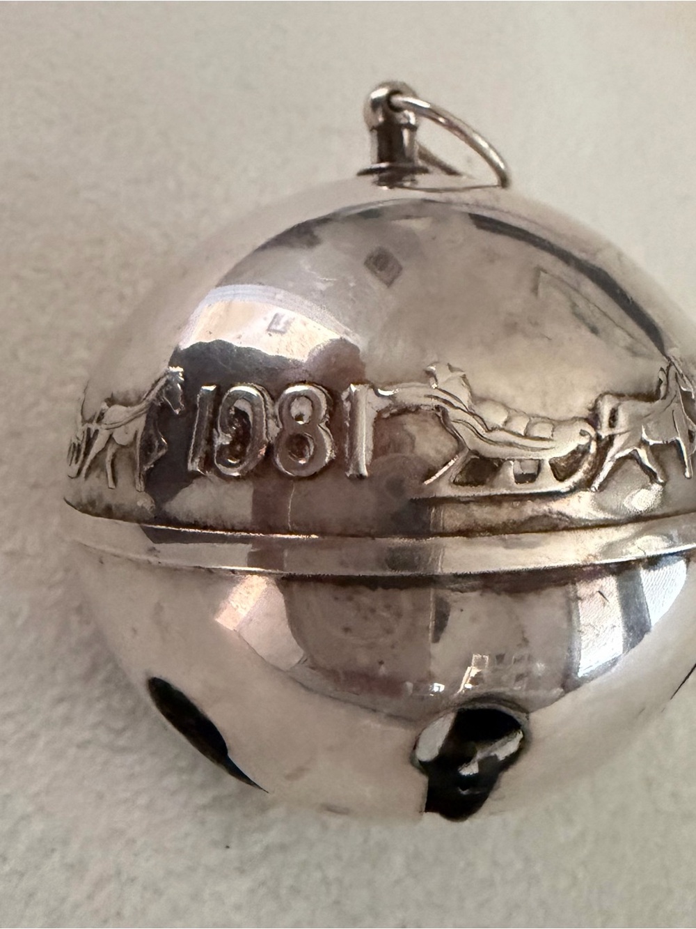 Wallace 1981 Silver-Plated Sleigh Bell Christmas Ornament Vintage
